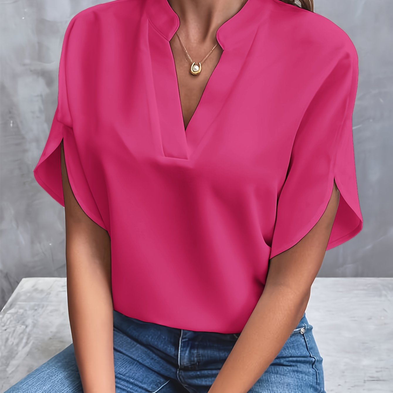 Hensley Elegant V Neck Blouse