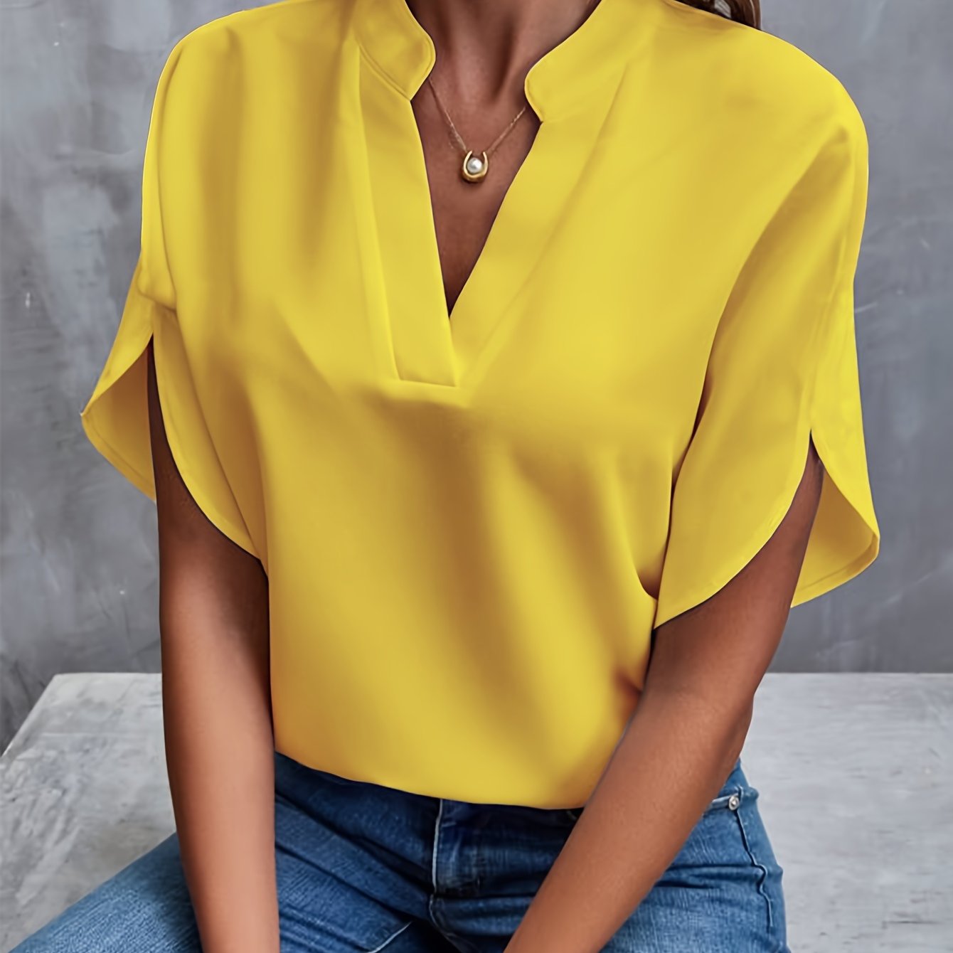 Hensley Elegant V Neck Blouse
