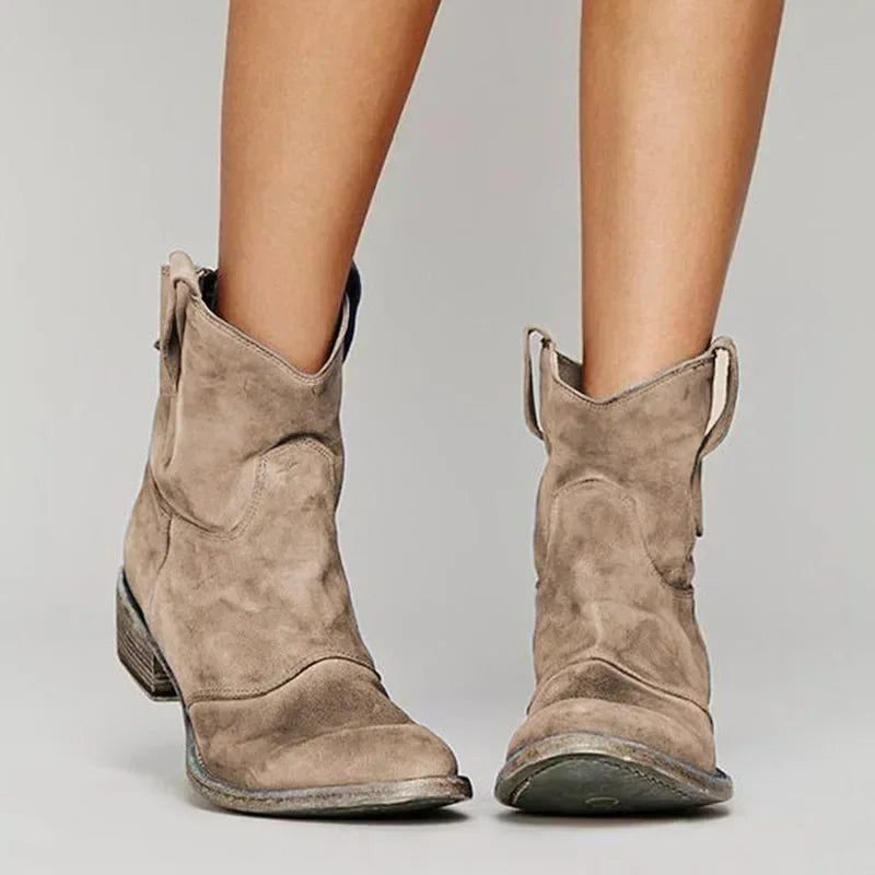 Willow – Western Suede Ankle Boots – Women’s fashion piece