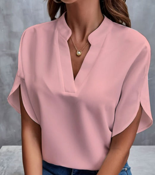 Hensley Elegant V Neck Blouse