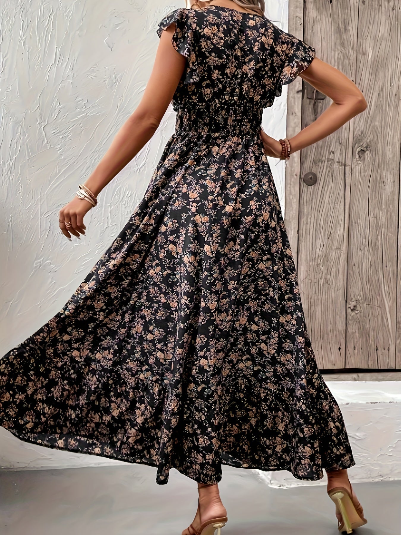 Jessa Floral Print Waist Dress