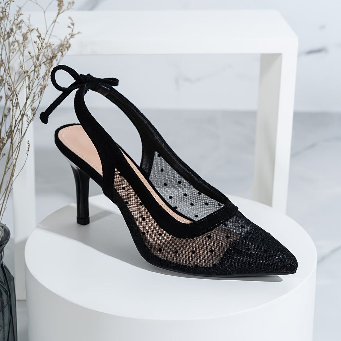 Dahlia – Mesh Slingback Heels – Women’s fashion piece