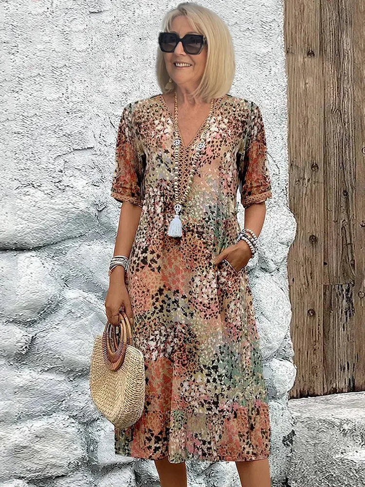 Giselle | Vibrant Mid Length Dress – Women’s fashion piece