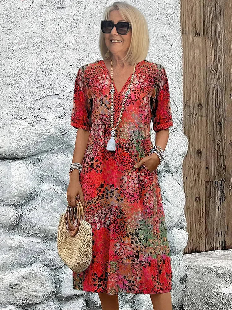 Giselle | Vibrant Mid Length Dress – Women’s fashion piece