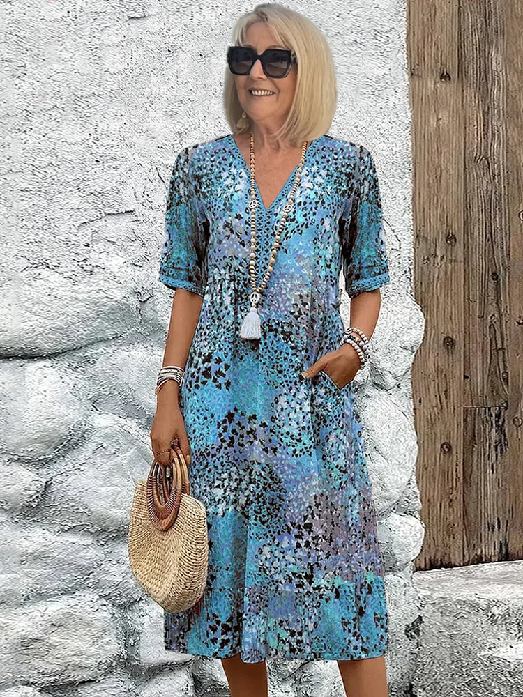 Dania Vibrant Midi Dress With Pockets – Women’s fashion piece