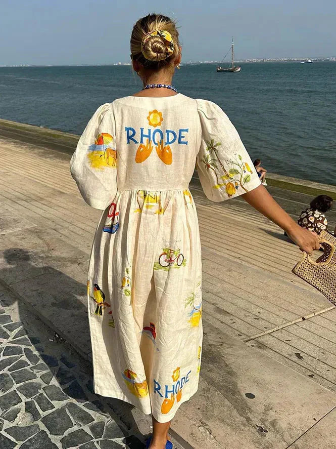 Xara Stylish Linen Midi Dress