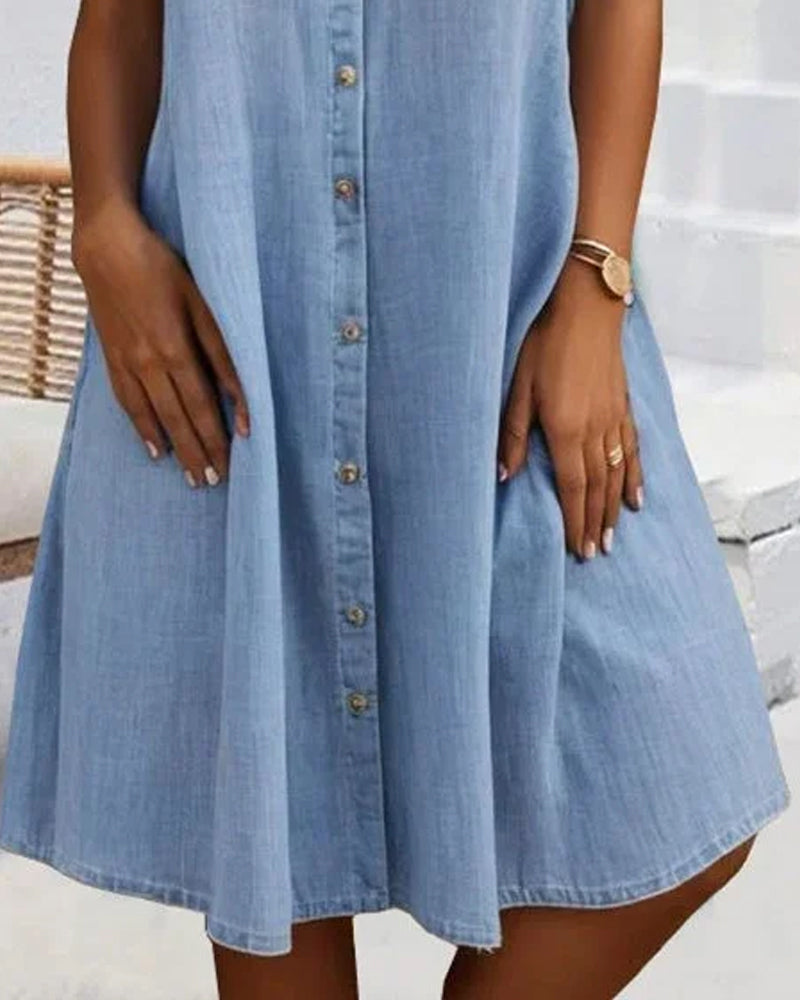 Tessa Relaxed Button Front Shirt Dress