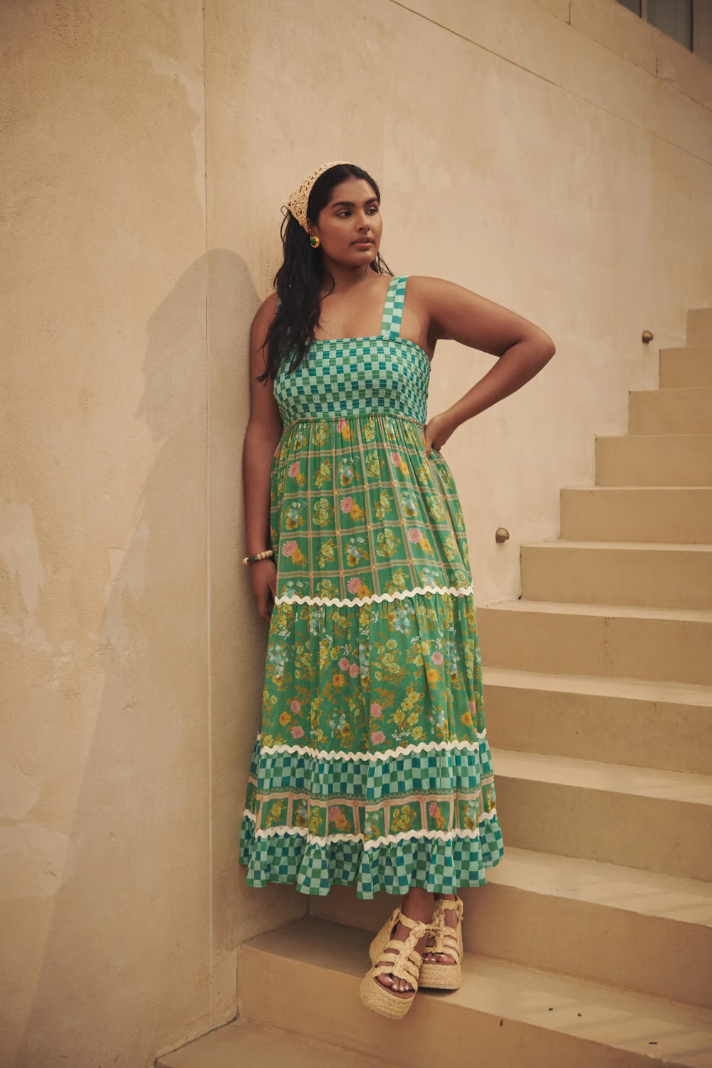 Basil Sunshine Dreams Boho Maxi Dress