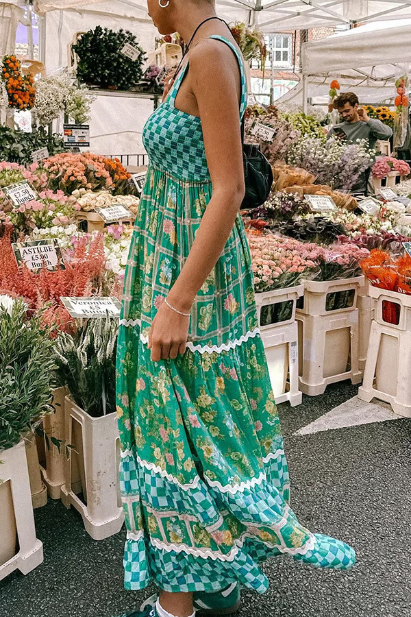 Basil Sunshine Dreams Boho Maxi Dress