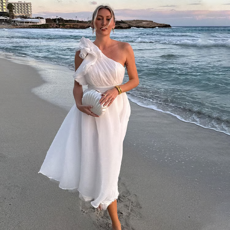 Bellamy Chic Slanted Elegance Summer Dress – Women’s fashion piece