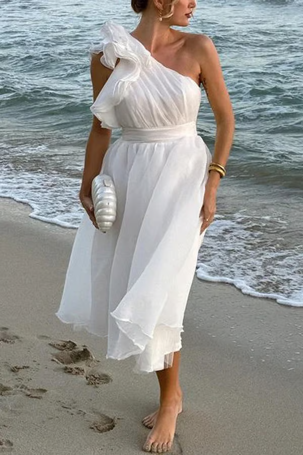 Bellamy Chic Slanted Elegance Summer Dress