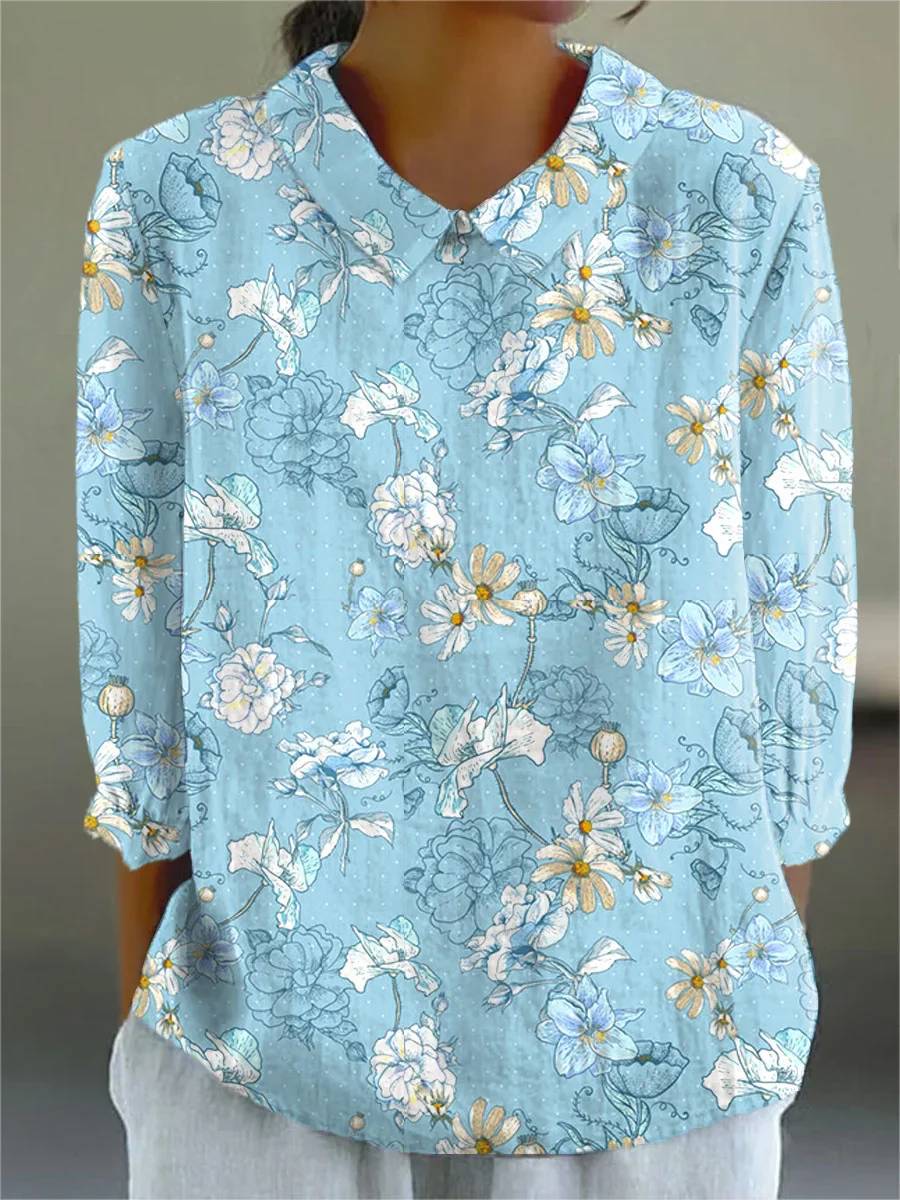 Bluebelle Floral Collar Shirt – Women’s fashion piece