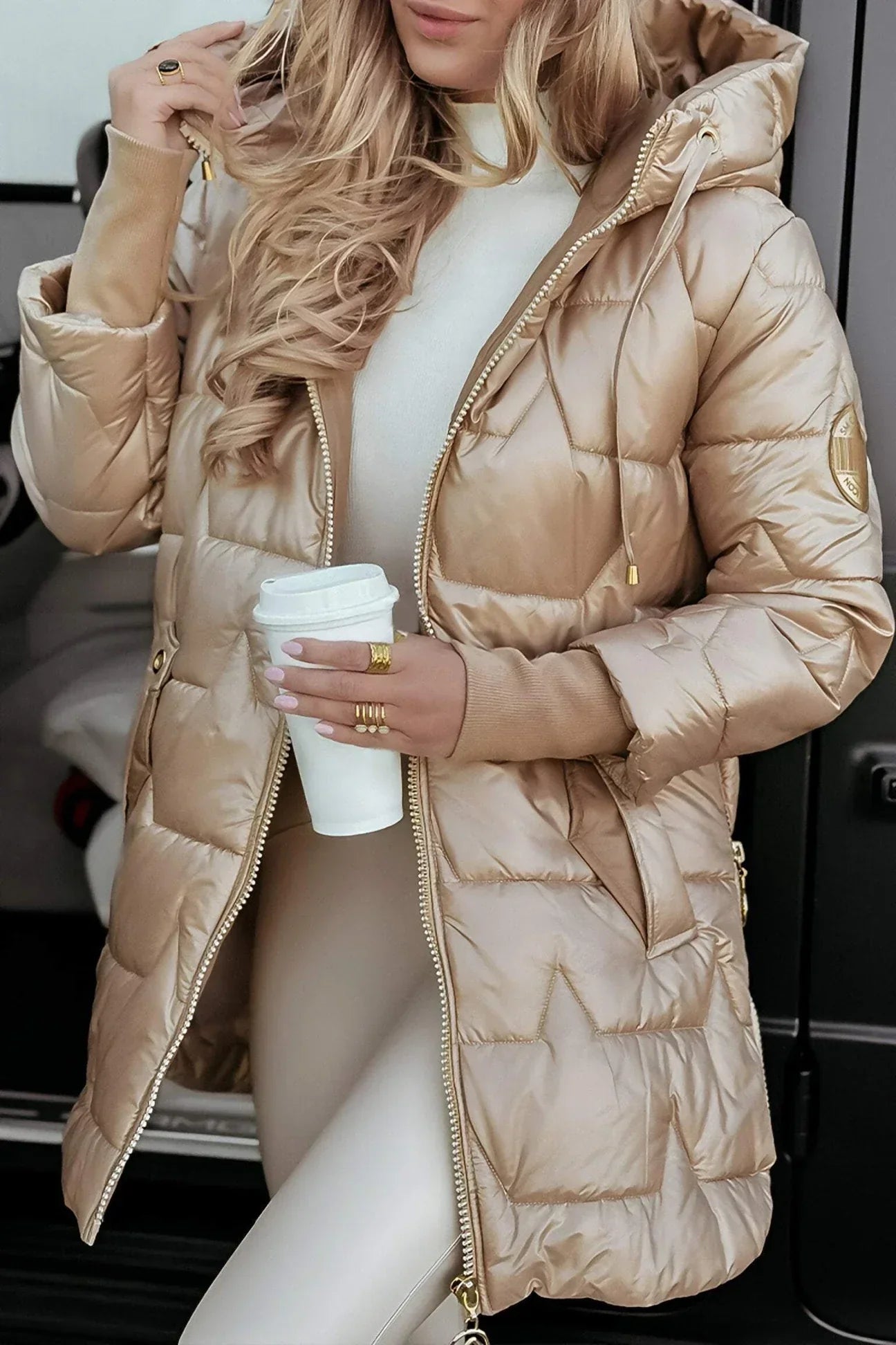 Isla Shine – Stylish Winter Coat With Hood And Lining – Women’s fashion piece