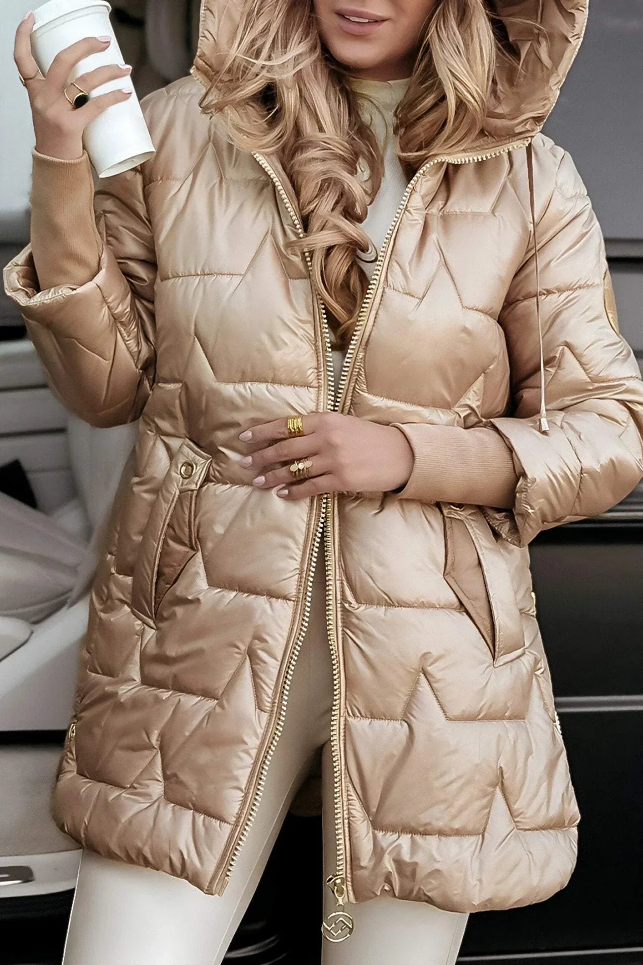 Isla Shine – Stylish Winter Coat With Hood And Lining