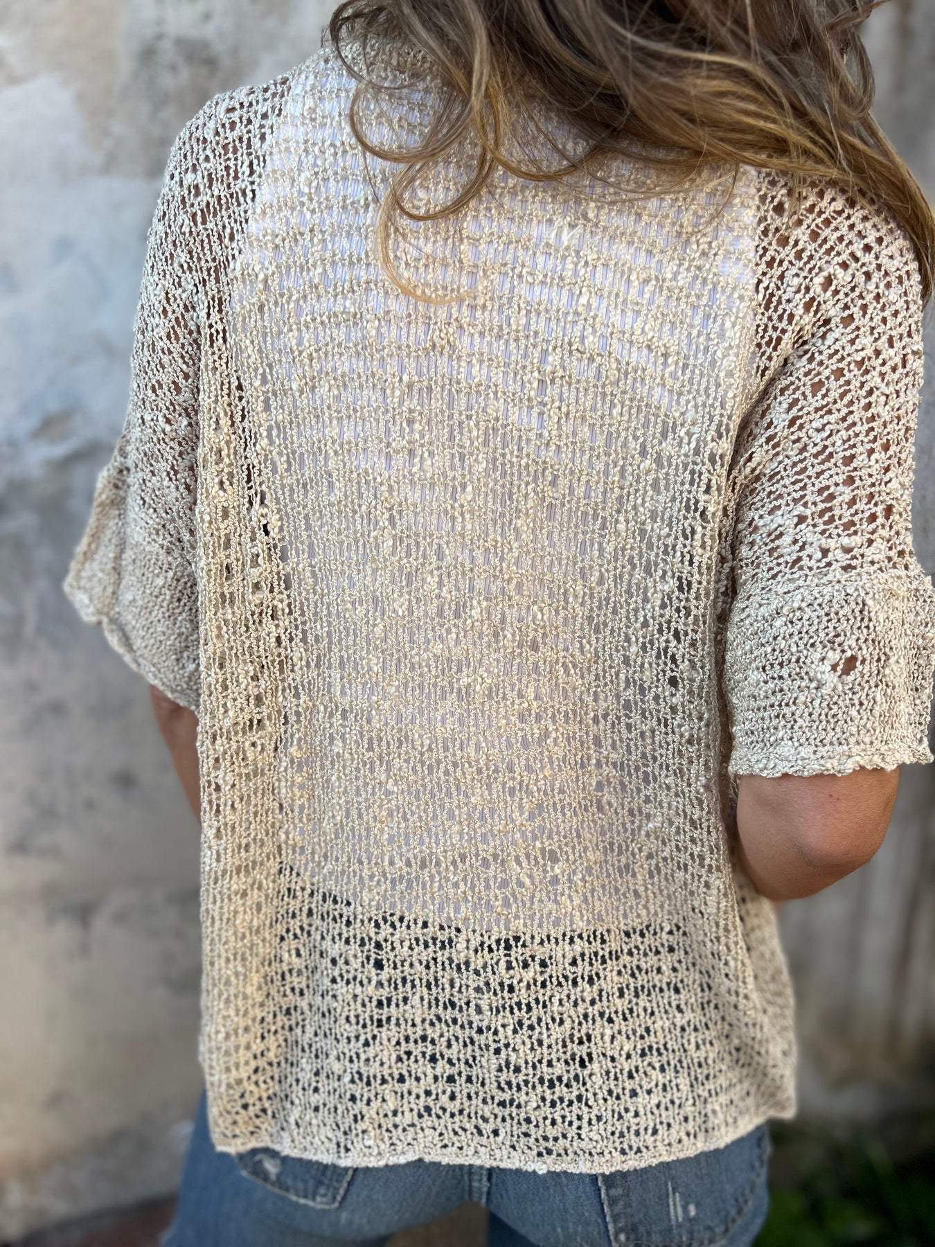 Tindra V Neck Hollow Out Knit Top