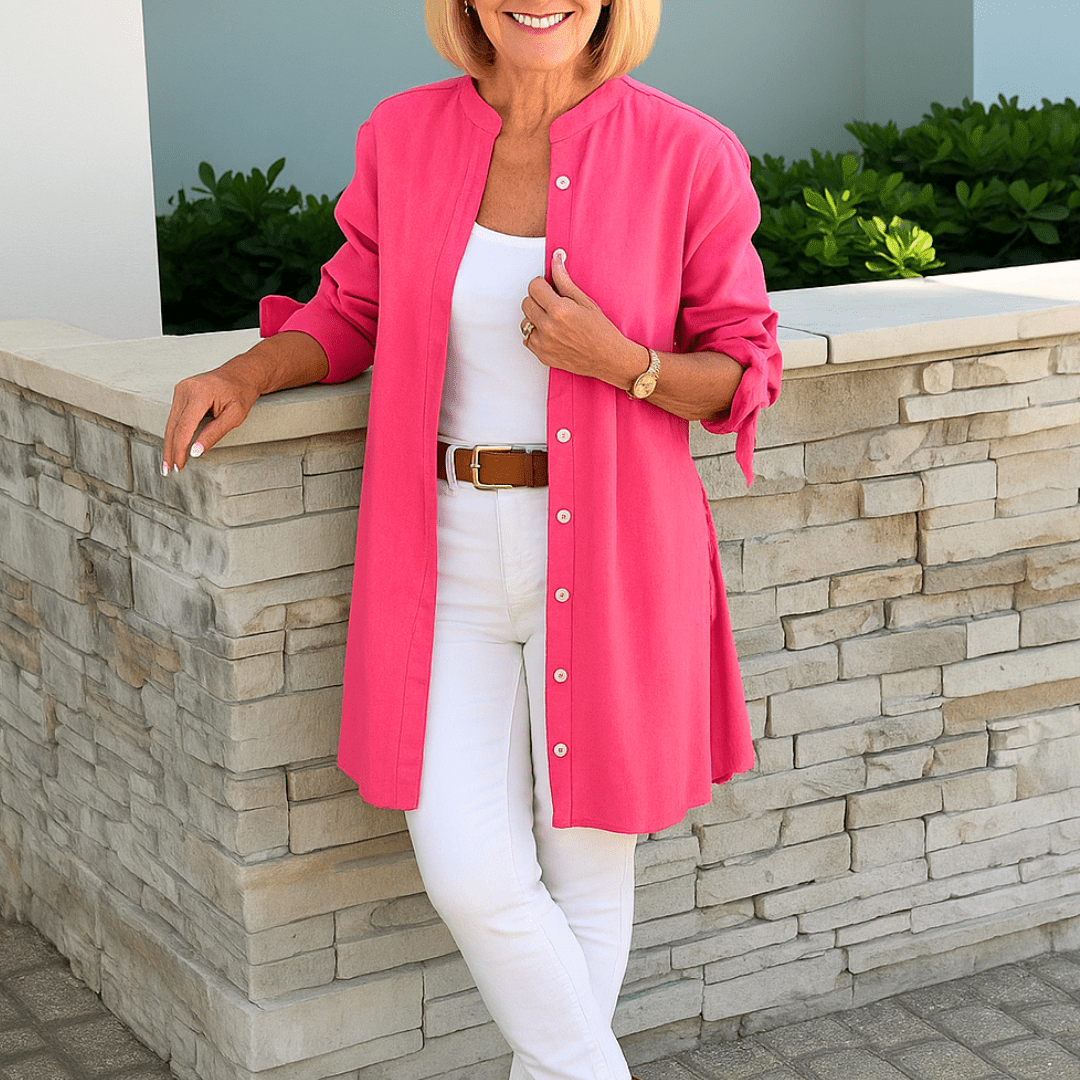 Laura Flowy Button Down Blouse