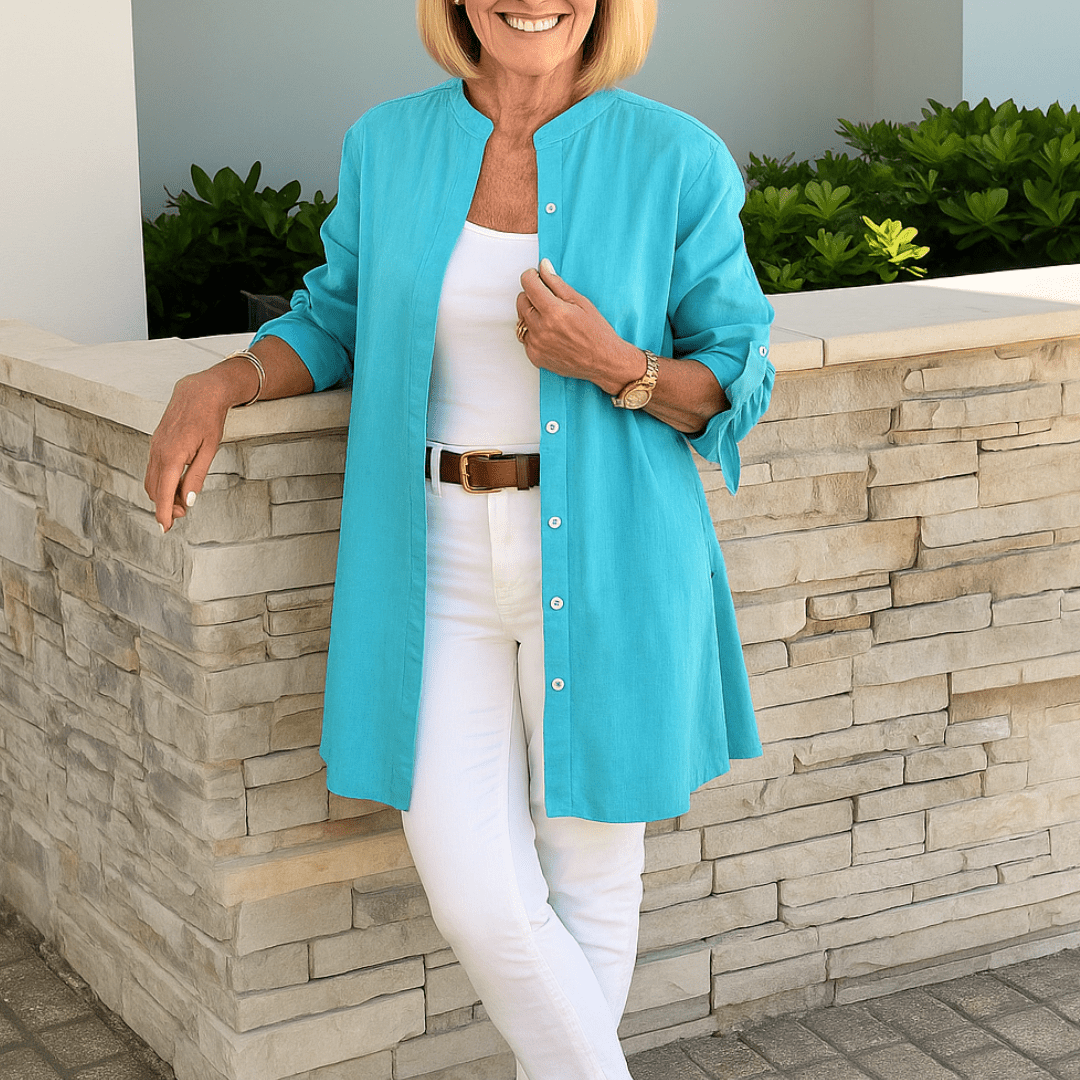Laura Flowy Button Down Blouse