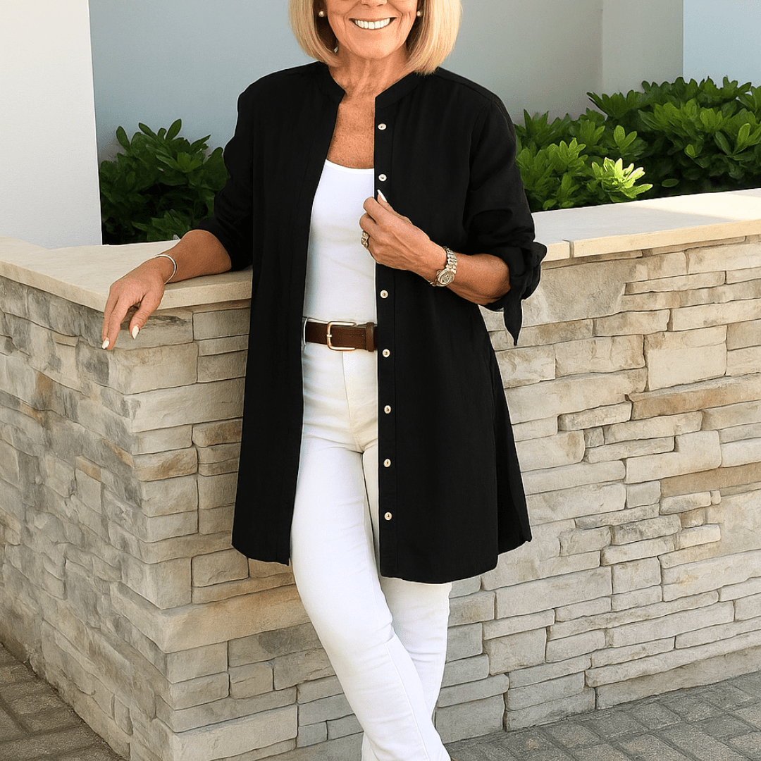 Laura Flowy Button Down Blouse