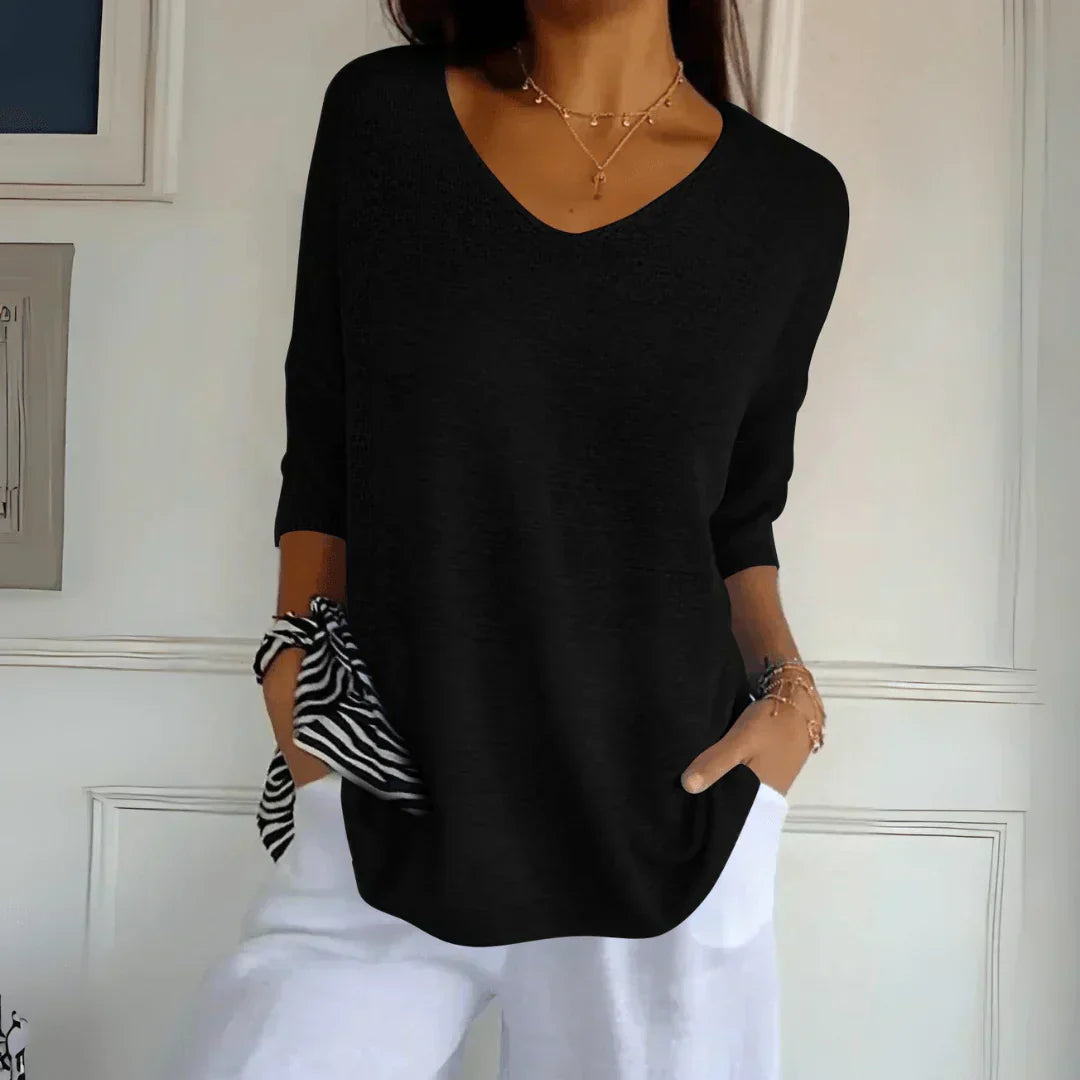 Fenella Casual Solid Color Work Top