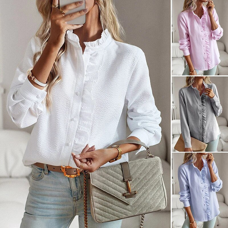 Isabelle – Ruffled Button Up Blouse