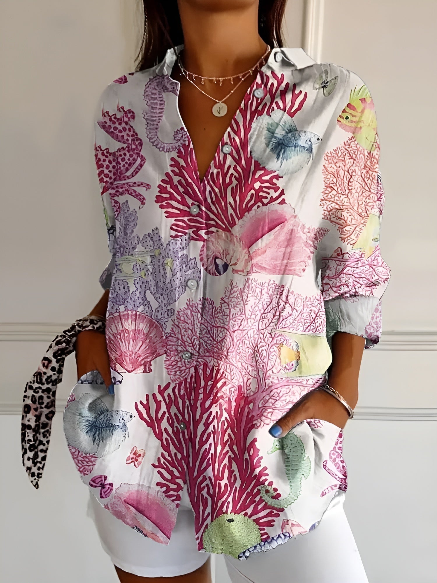 Halcyon Women's Printed Button Up Shirt