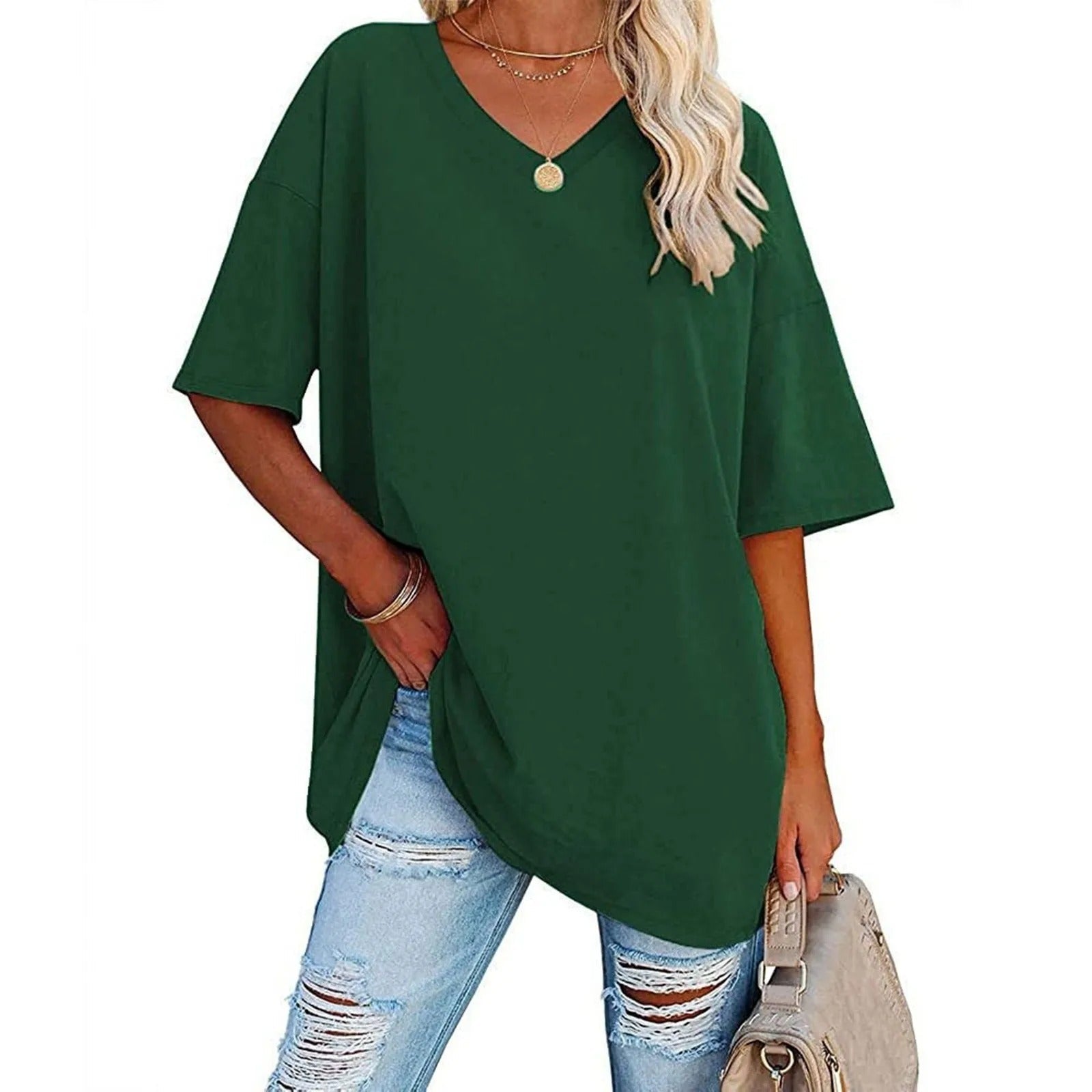 Ressa Oversized Everyday V Neck Tee