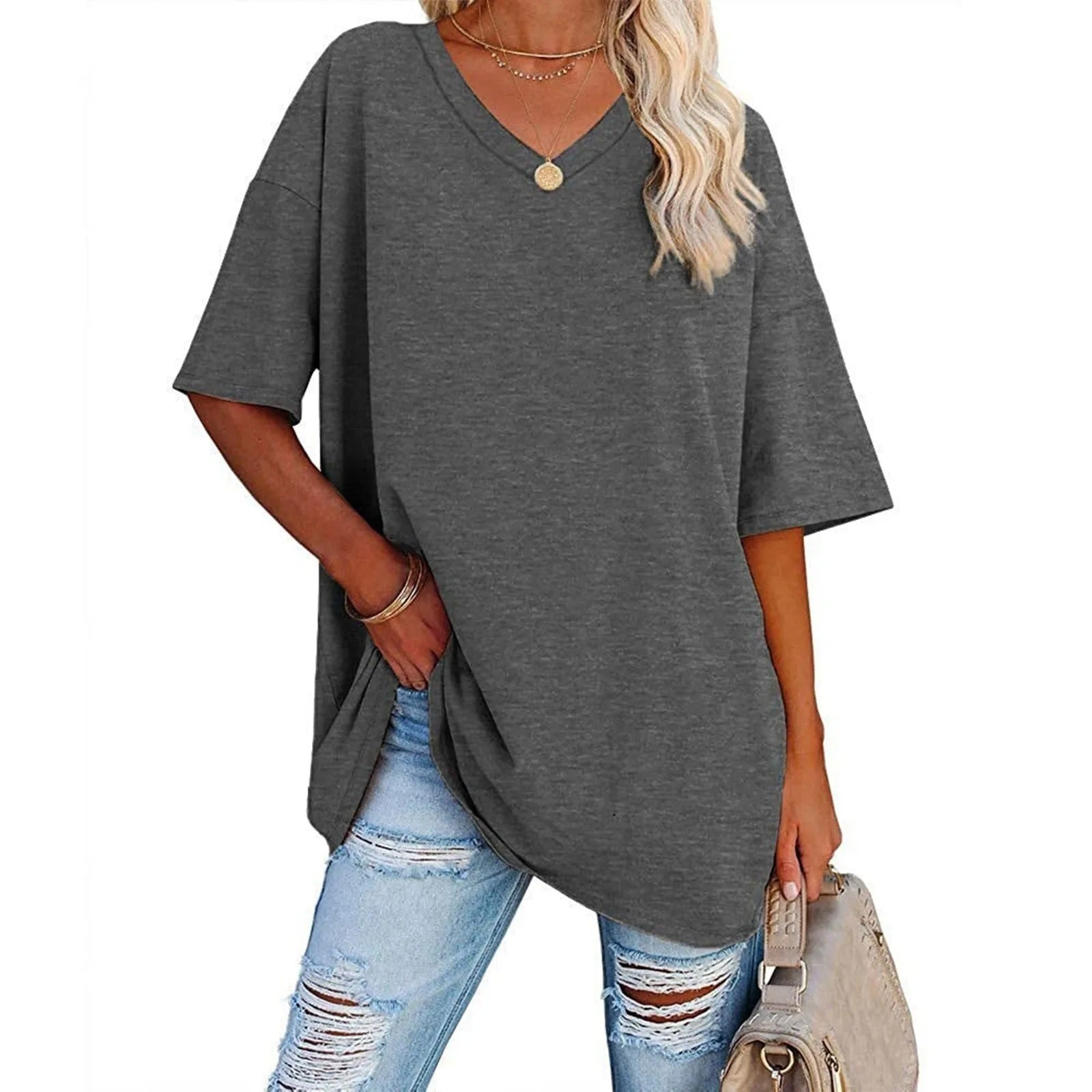 Ressa Oversized Everyday V Neck Tee
