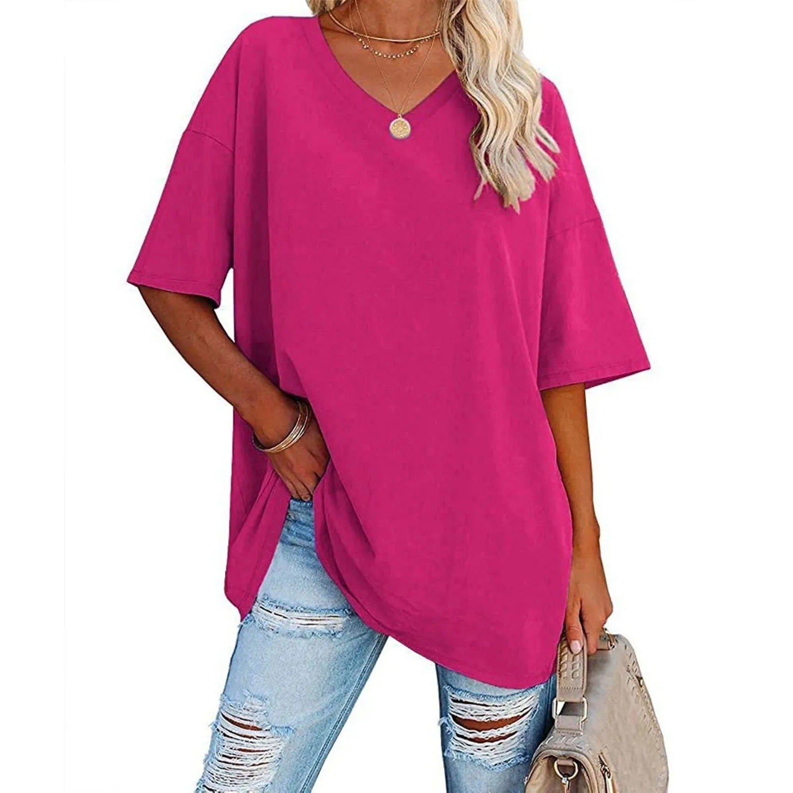 Ressa Oversized Everyday V Neck Tee