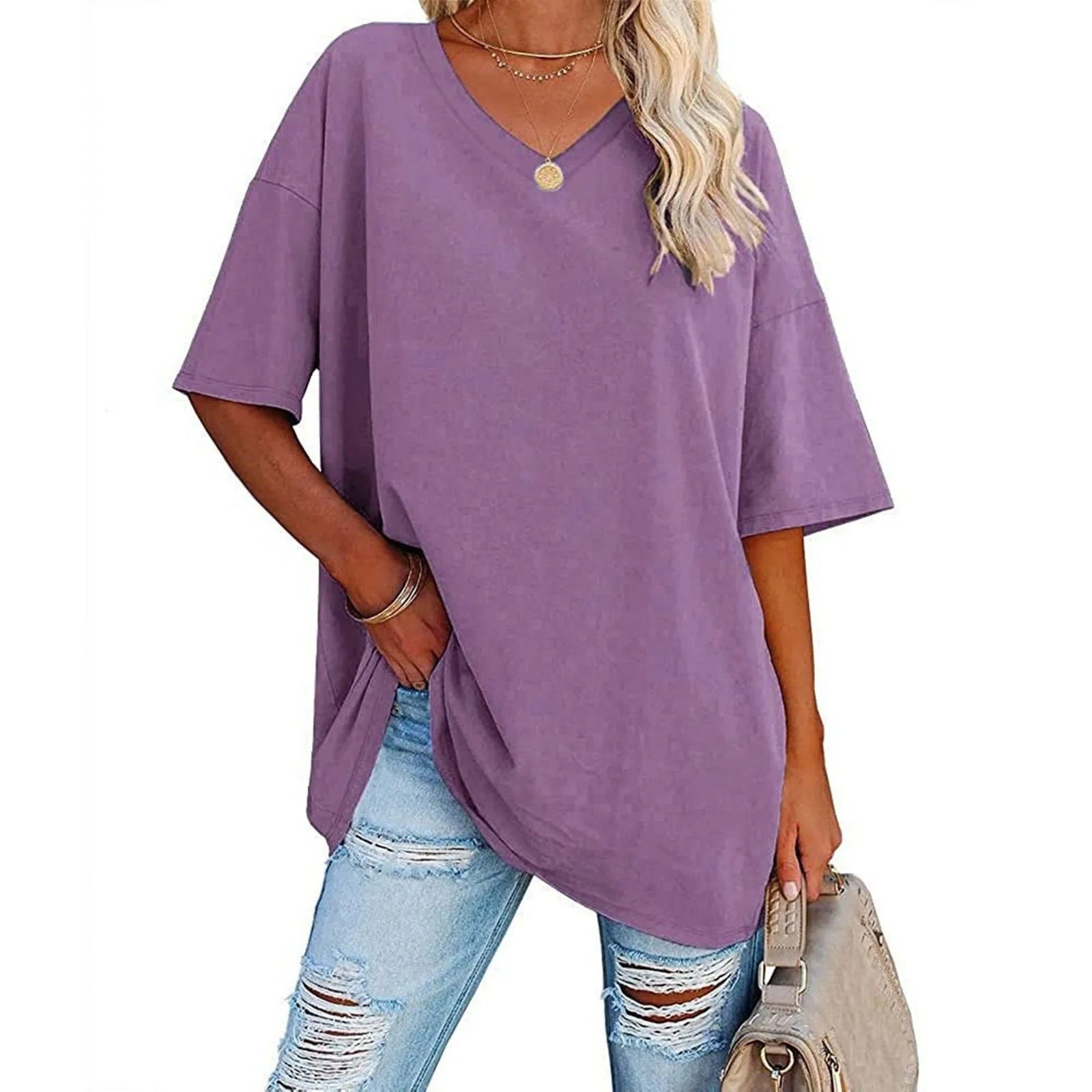 Ressa Oversized Everyday V Neck Tee