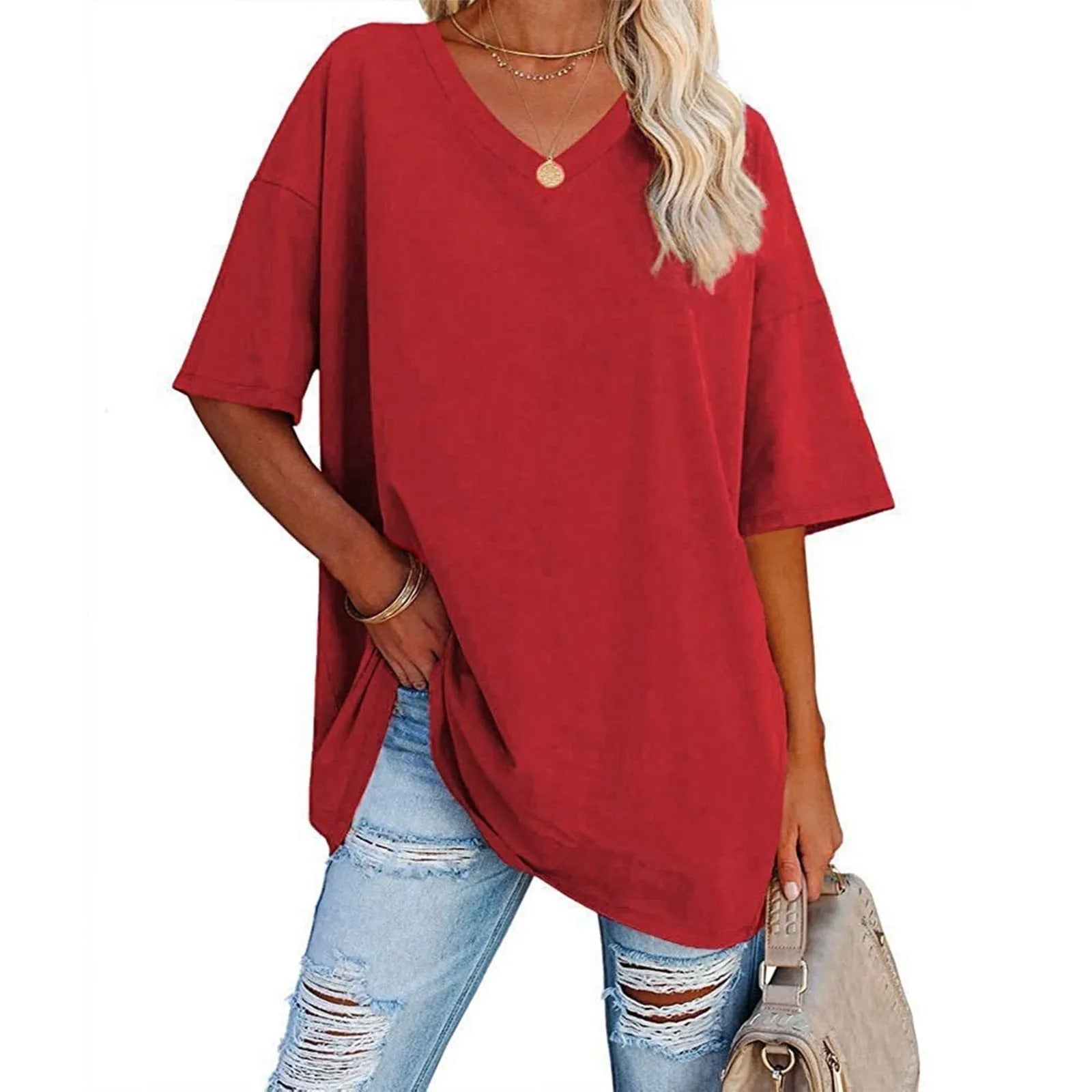 Ressa Oversized Everyday V Neck Tee