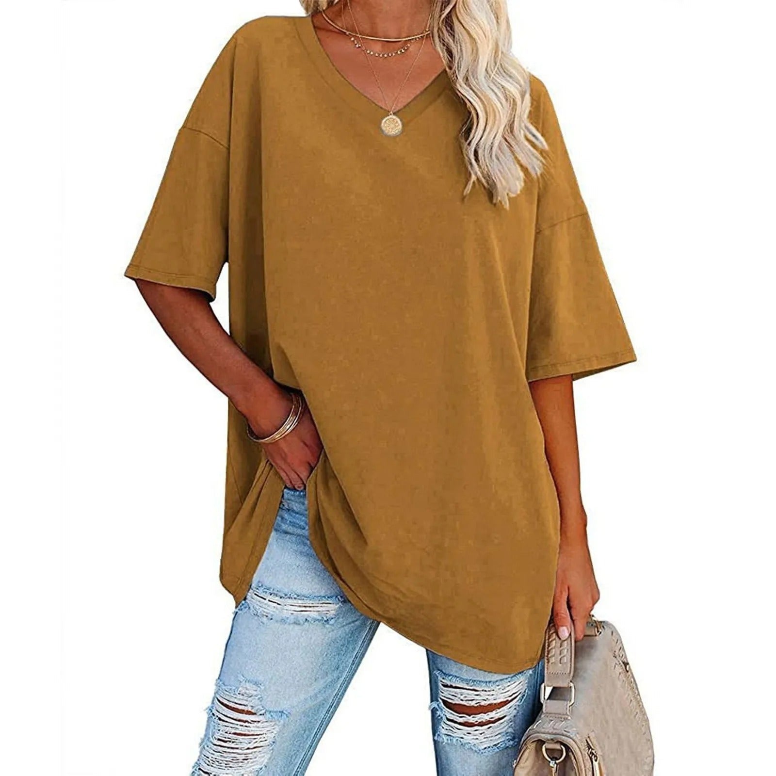 Ressa Oversized Everyday V Neck Tee