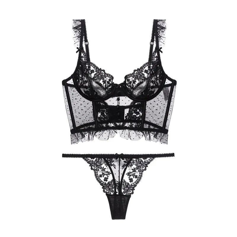 Daria French Lace Push Up Bra & Panty Set