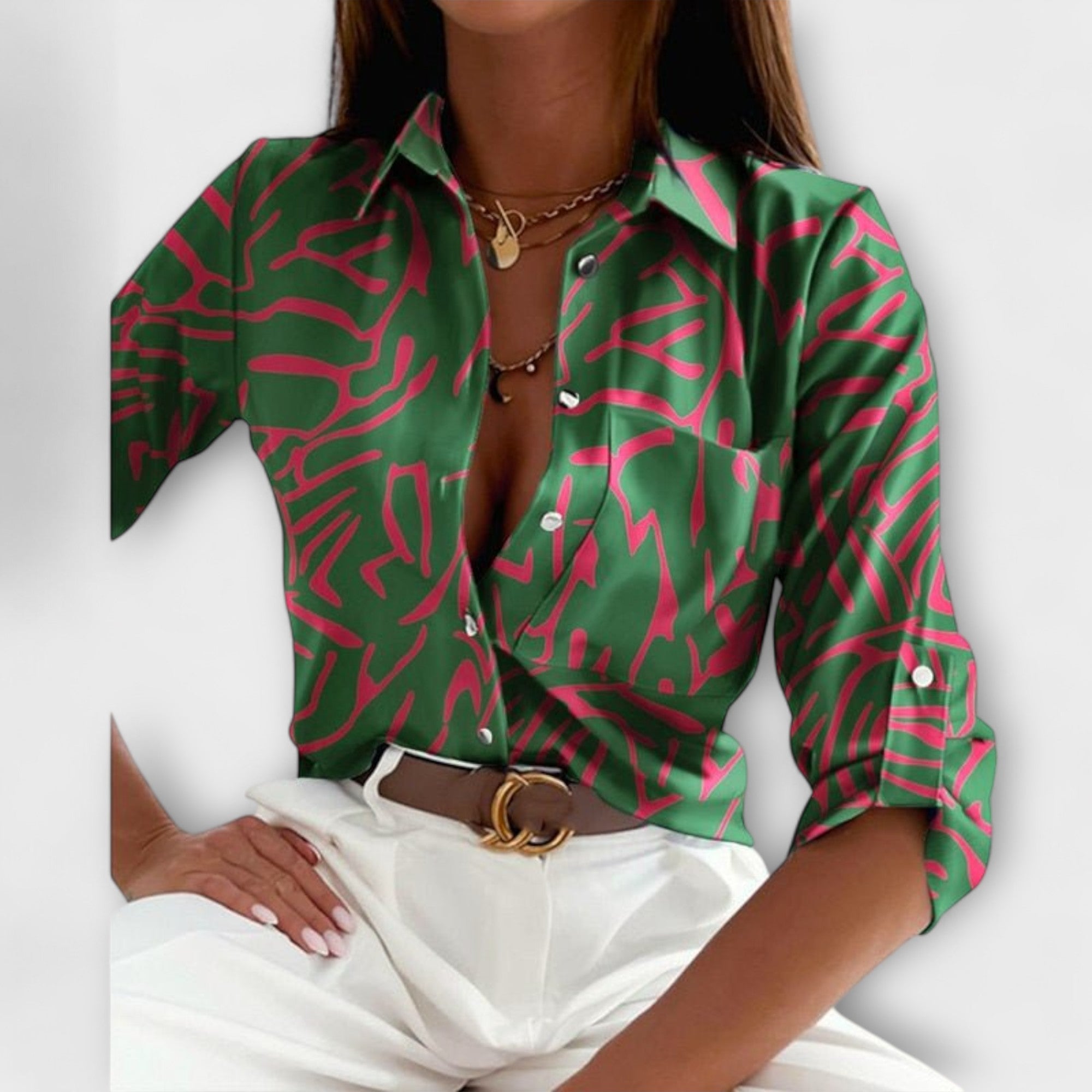 Capri Mosaic Collared Blouse