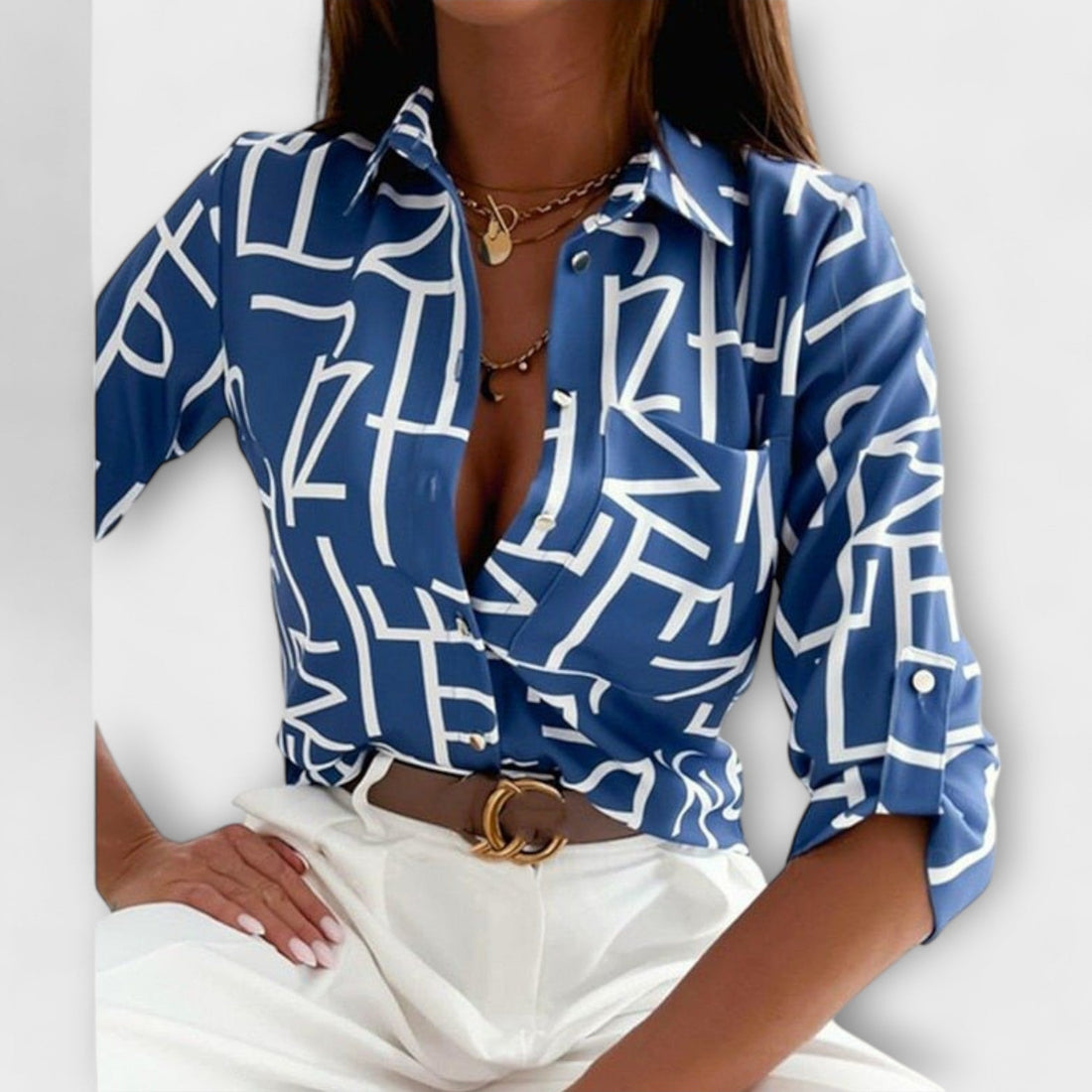 Capri Mosaic Collared Blouse – Women’s fashion piece