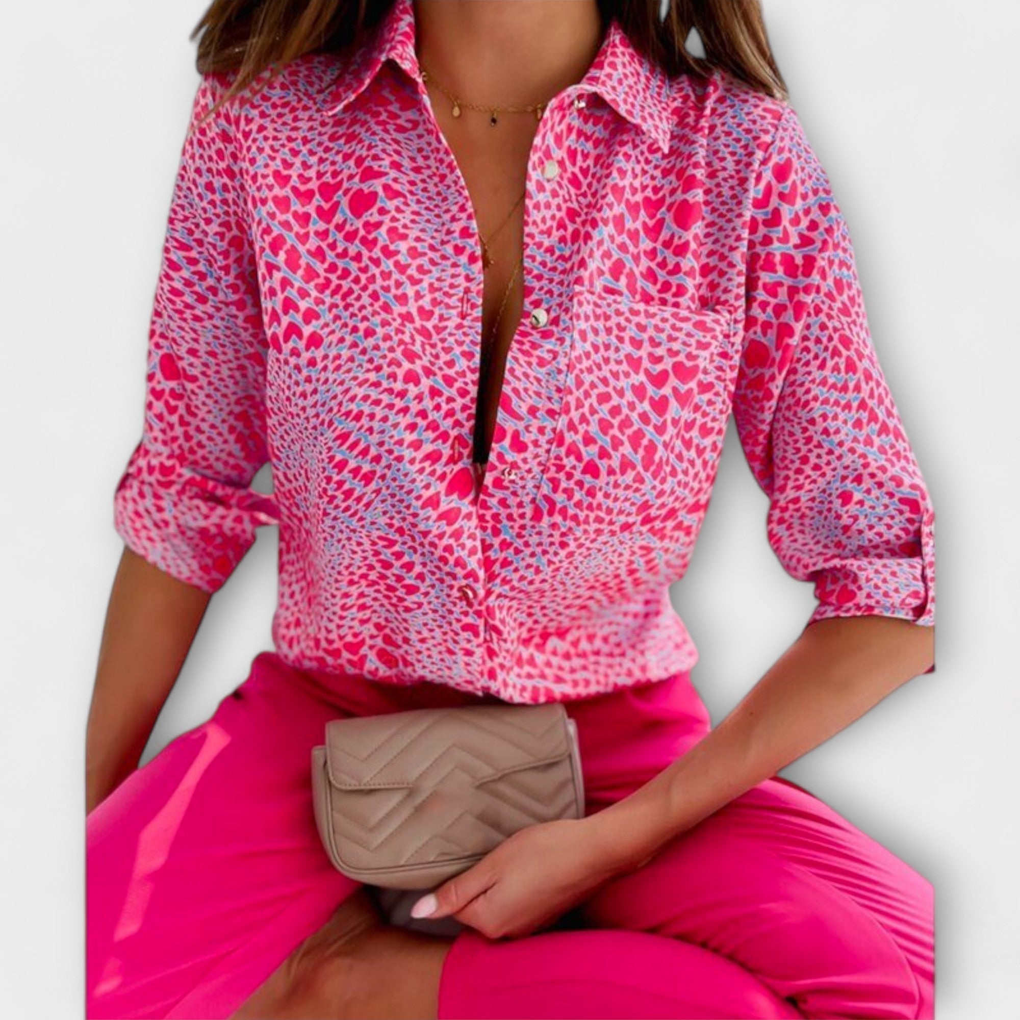 Capri Mosaic Collared Blouse