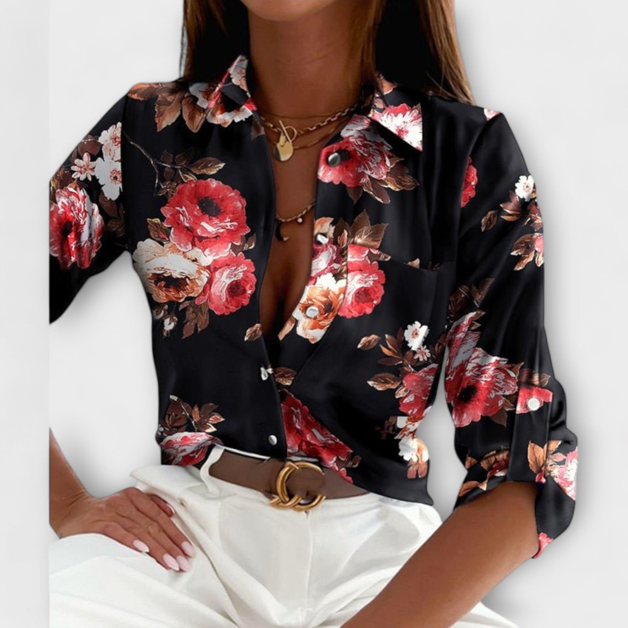Capri Mosaic Collared Blouse