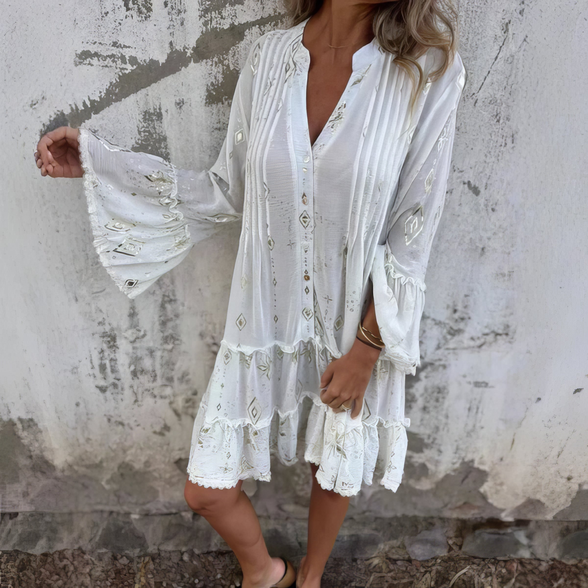 Mara Trendy Long Sleeve Mini Dress