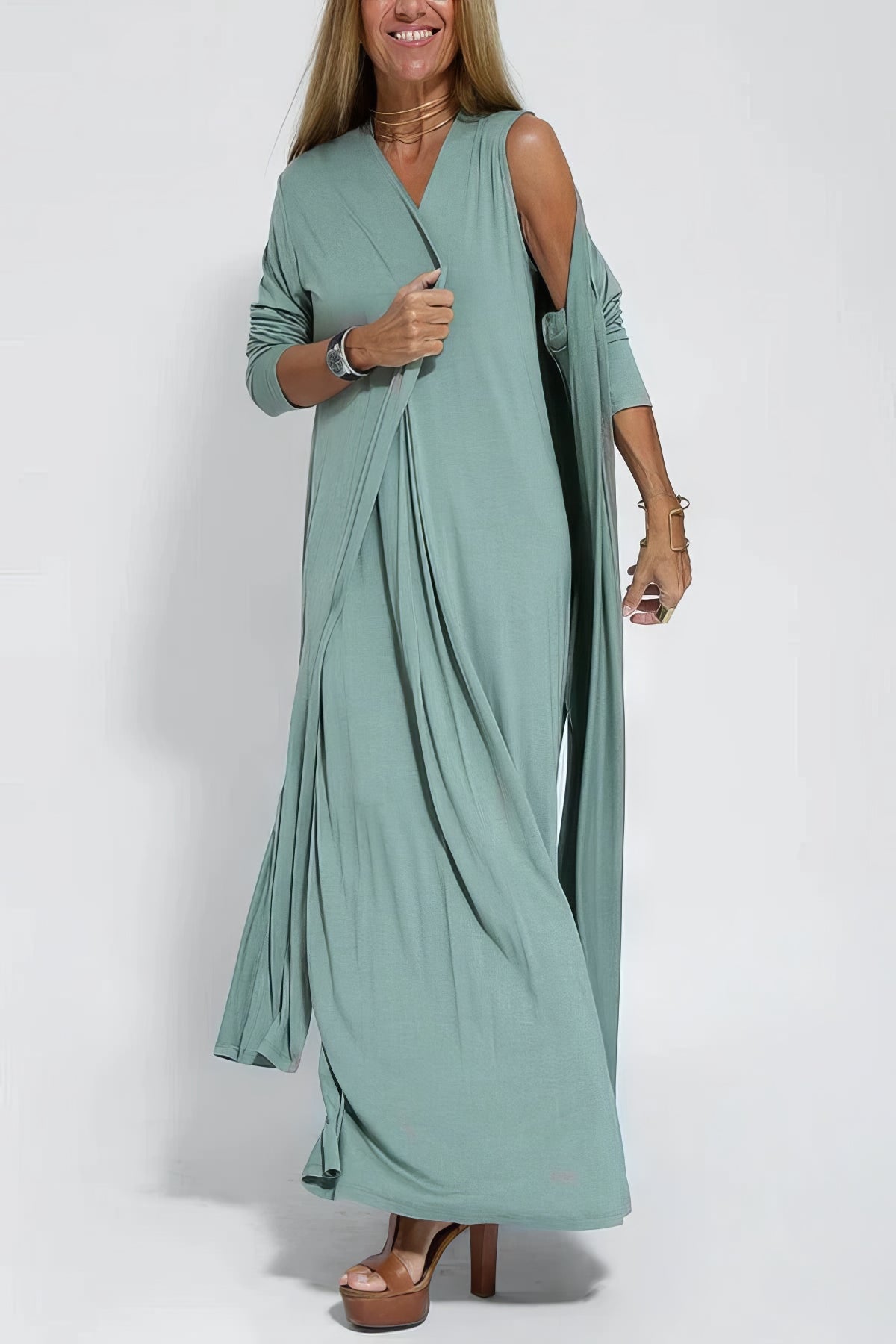 Elena Relaxed Fit Dress & Matching Cardigan As A Gift