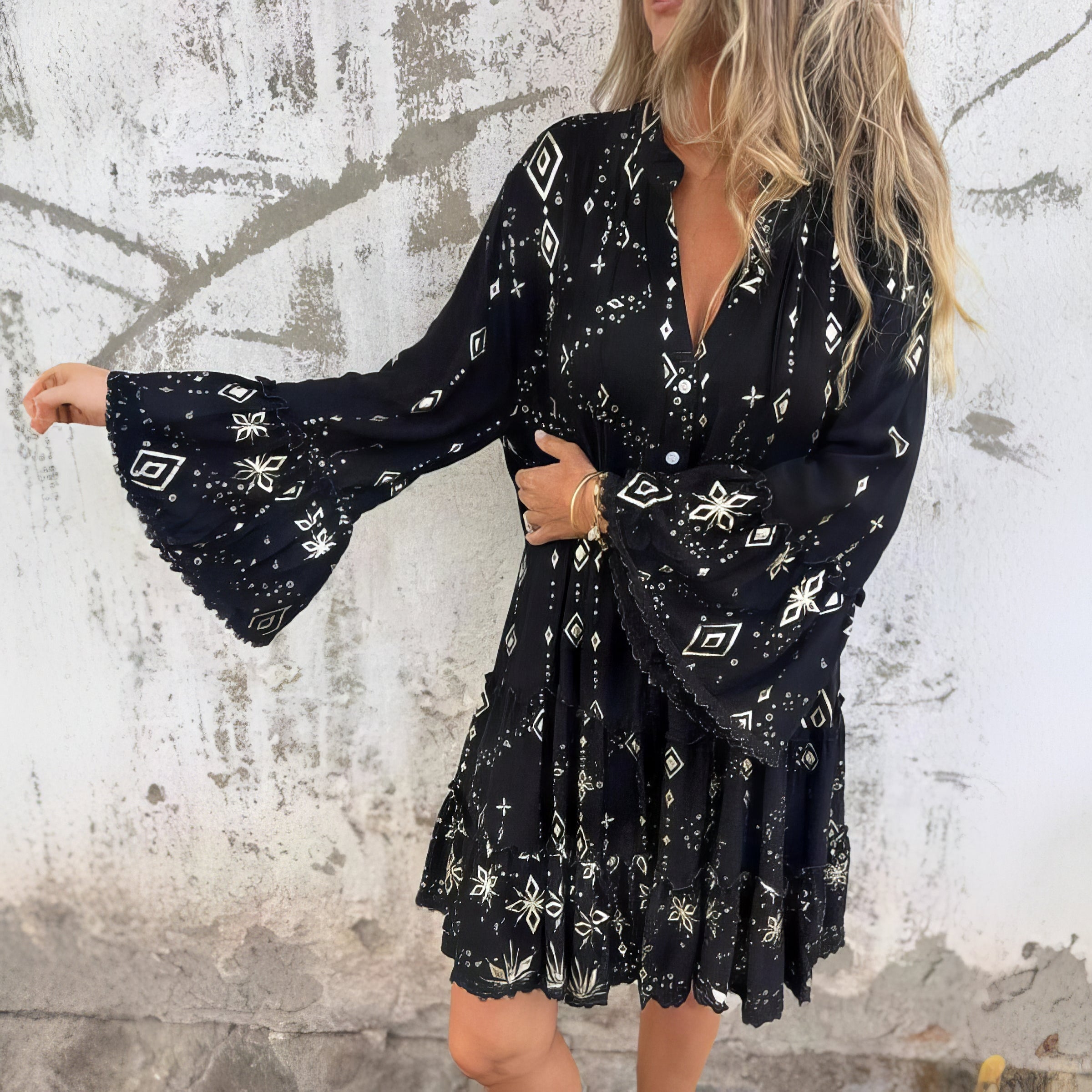Mara Trendy Long Sleeve Mini Dress – Women’s fashion piece
