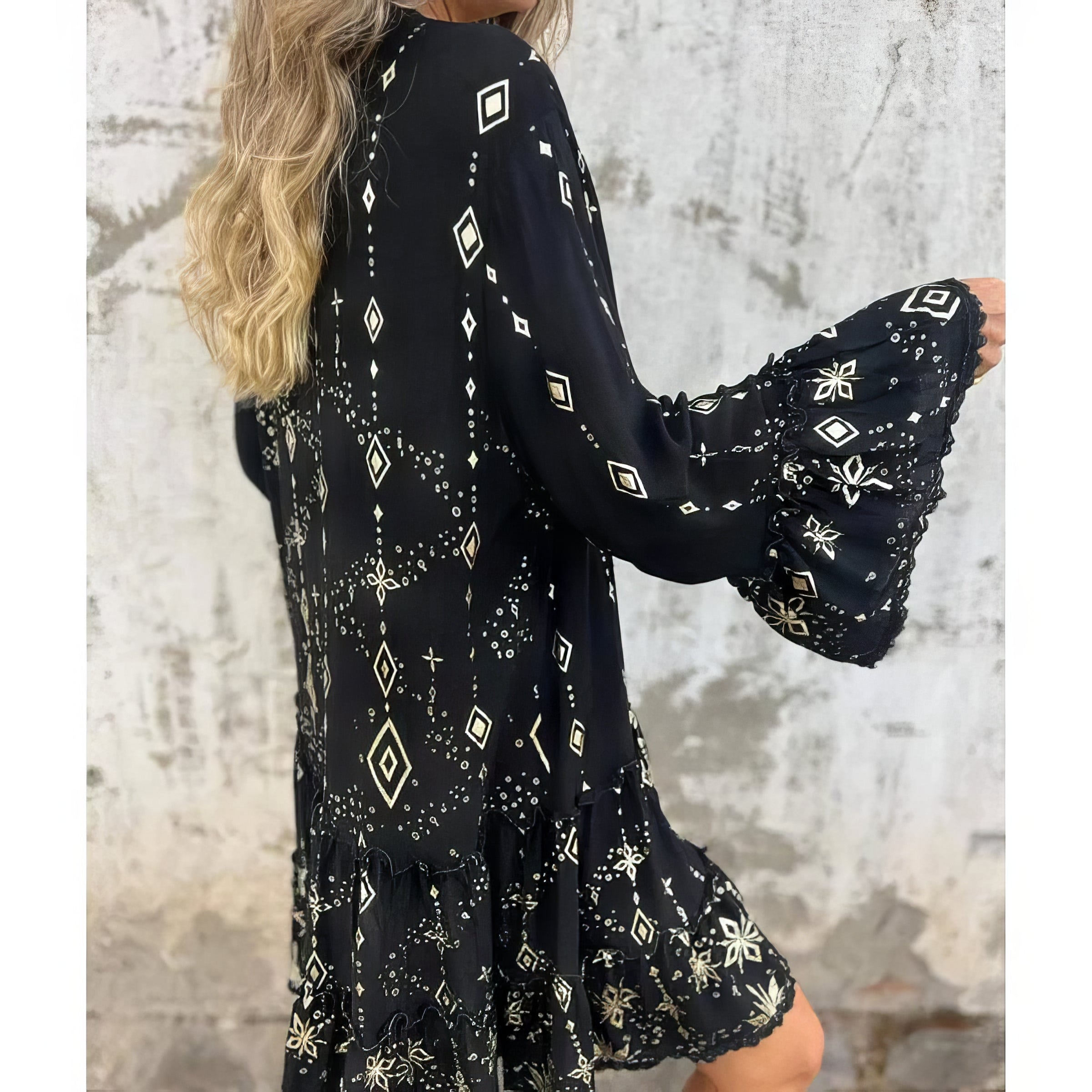 Mara Trendy Long Sleeve Mini Dress
